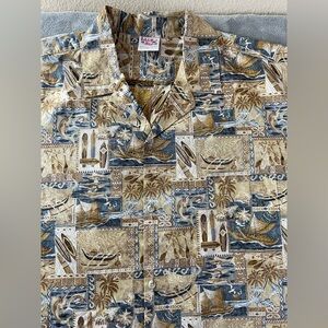 Barefoot In Paradise Hawaiian Aloha Shirt Mens 3XLT Made In USA Vacation Beach
